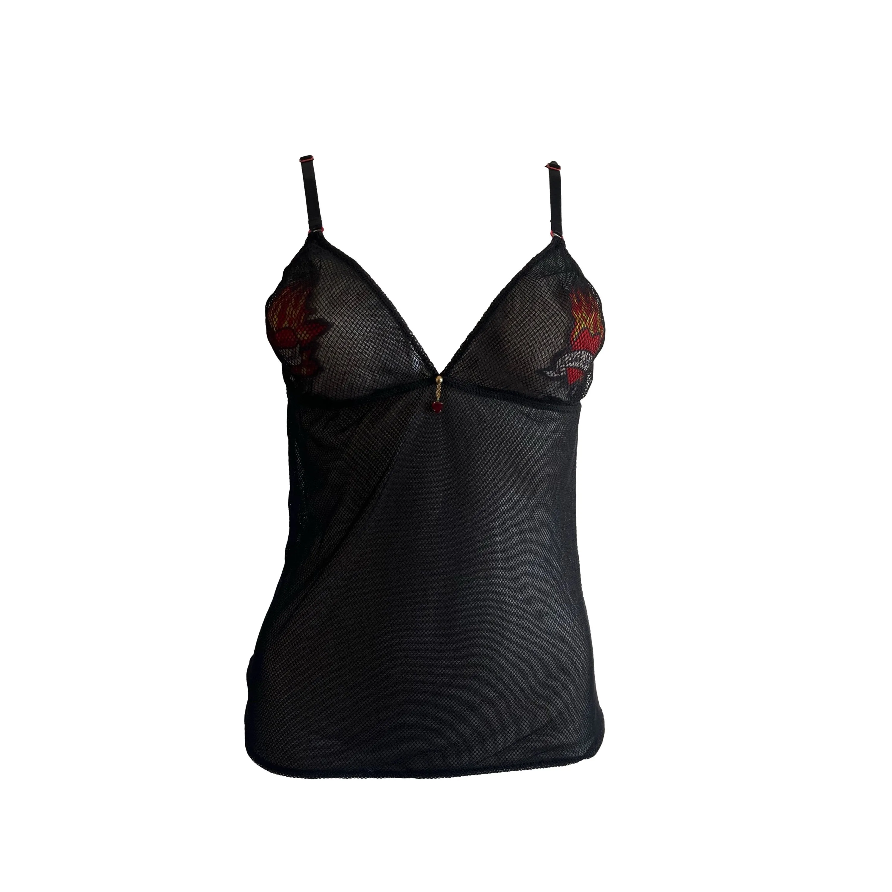 Roberto Cavalli Heart Mesh Tank