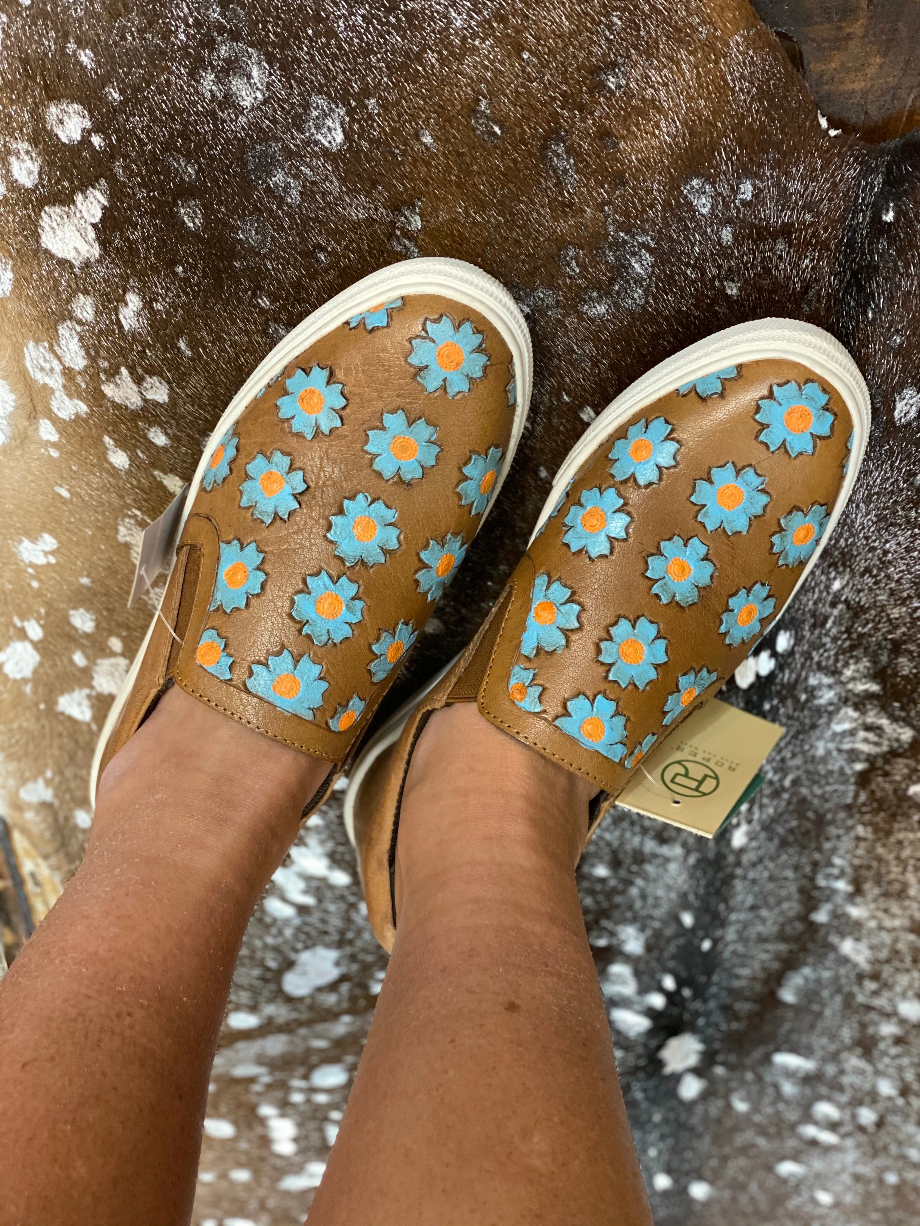 Roper Daisies Leather Slip On