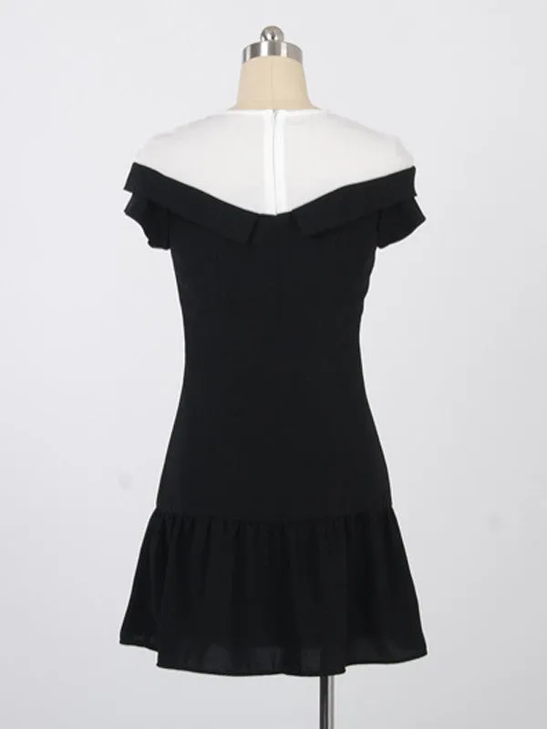rose button bow dress