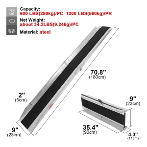 Ruedamann®  Loading Ramp Portable Tailgate Ramp Non-Skid 1PC