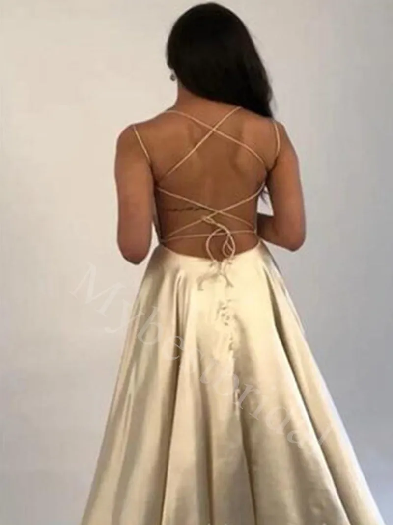 Sexy Square Side slit A-line Prom Dresses,PDS0679