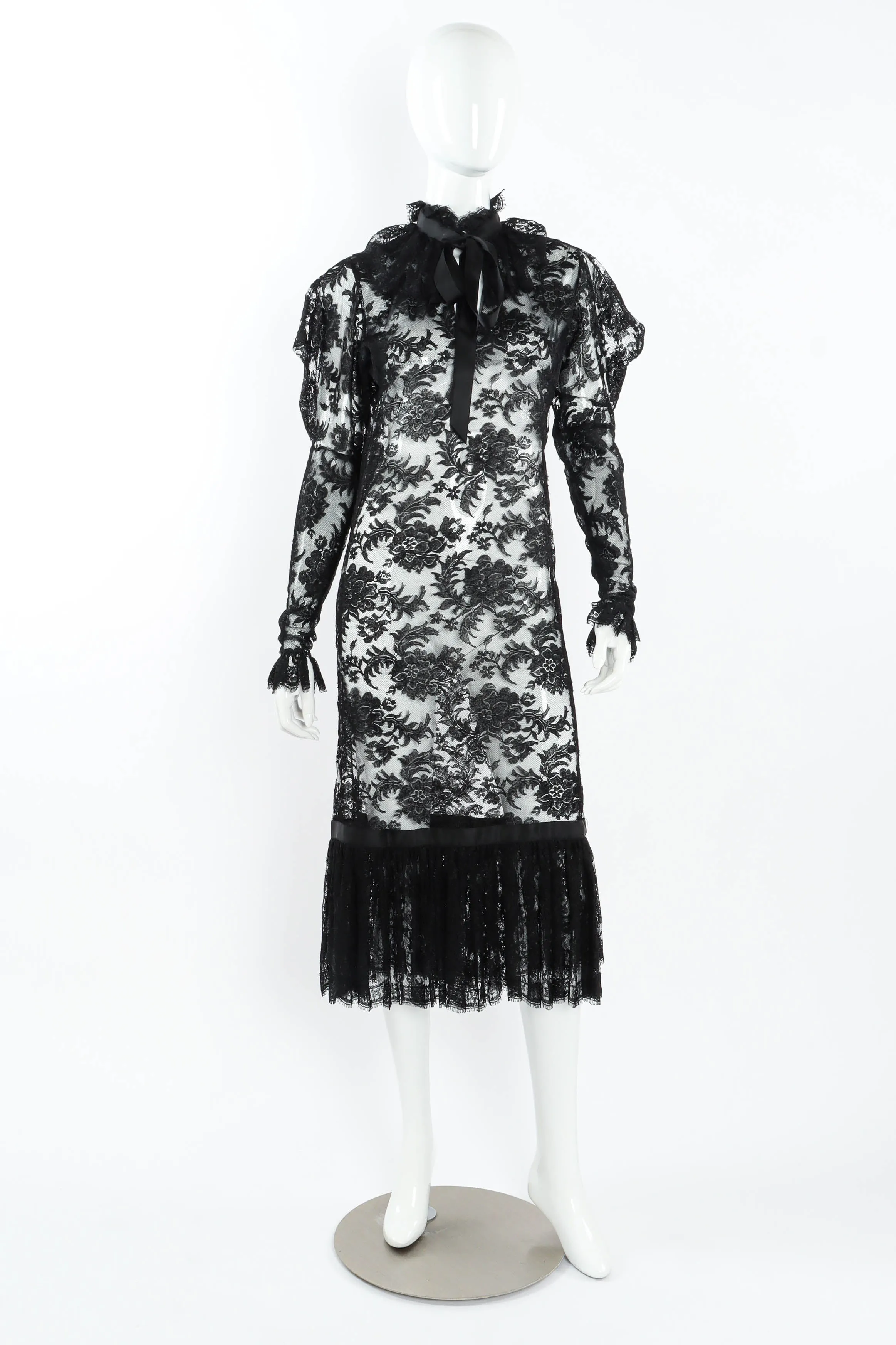 Sheer Lace Bow Dress