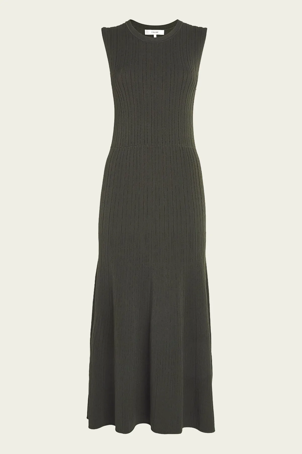 Shiny Rib Sweater Dress in Willow Green
