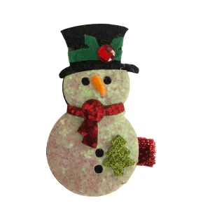 Shiny Snowman Hair Clip