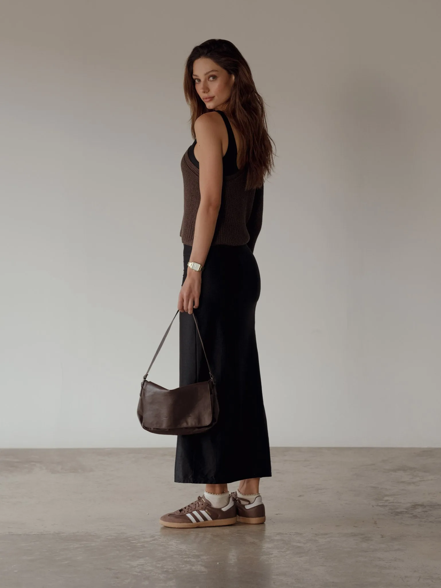SIDE DRESS - SHINY BLACK