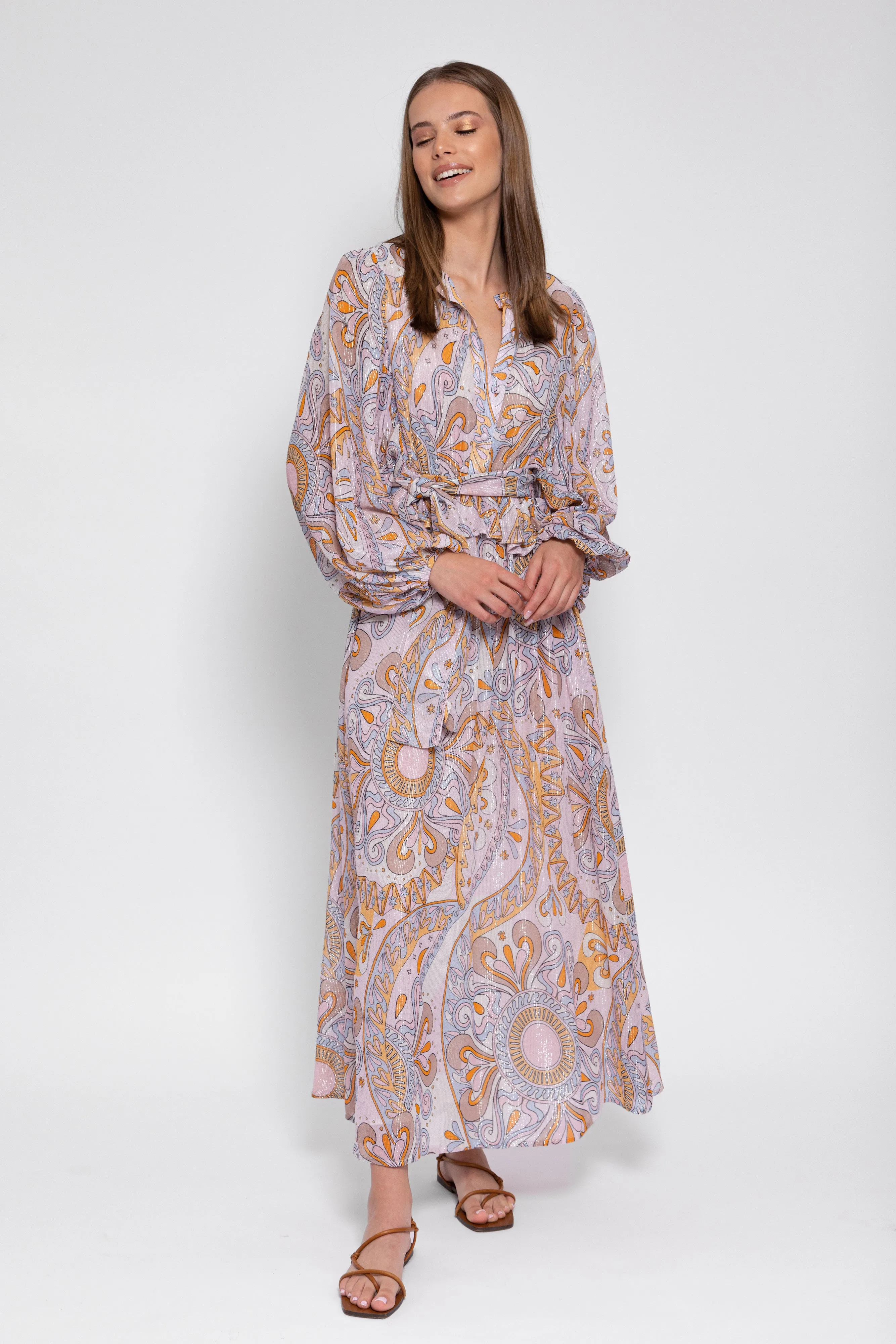 SIMA LONG DRESS MARBELLA HAVANA MILKSHAKE