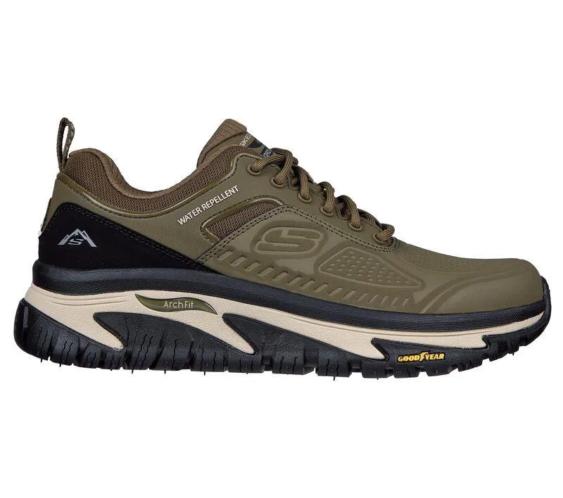 Skechers 237333 Arch Fit Road Walker Recon Sneakers für Herren, weite Passform, Olivgrün/Schwarz