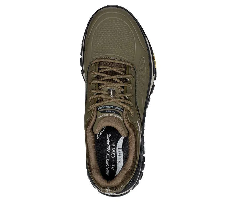 Skechers 237333 Arch Fit Road Walker Recon Sneakers für Herren, weite Passform, Olivgrün/Schwarz
