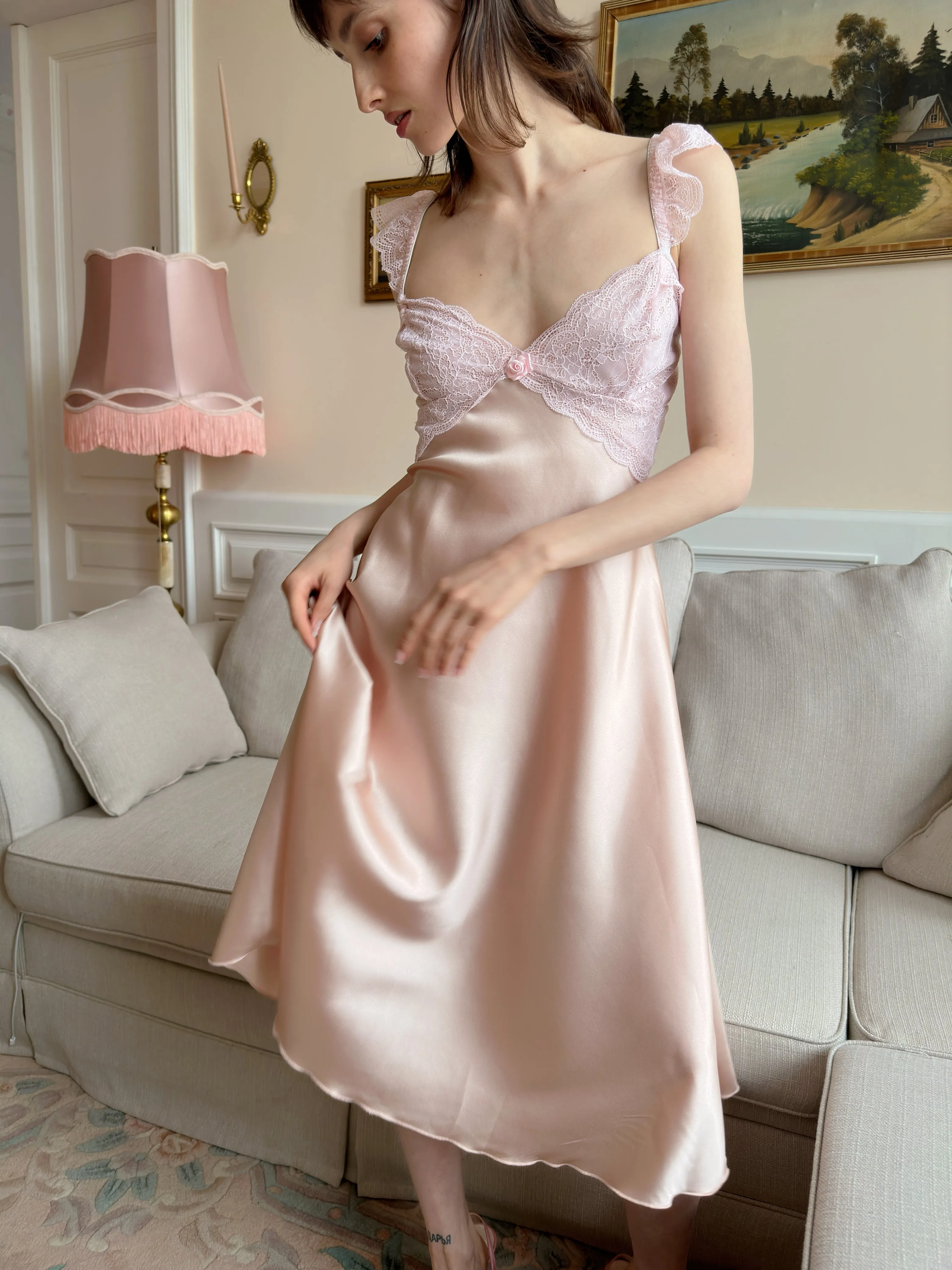 Slip dress in silk