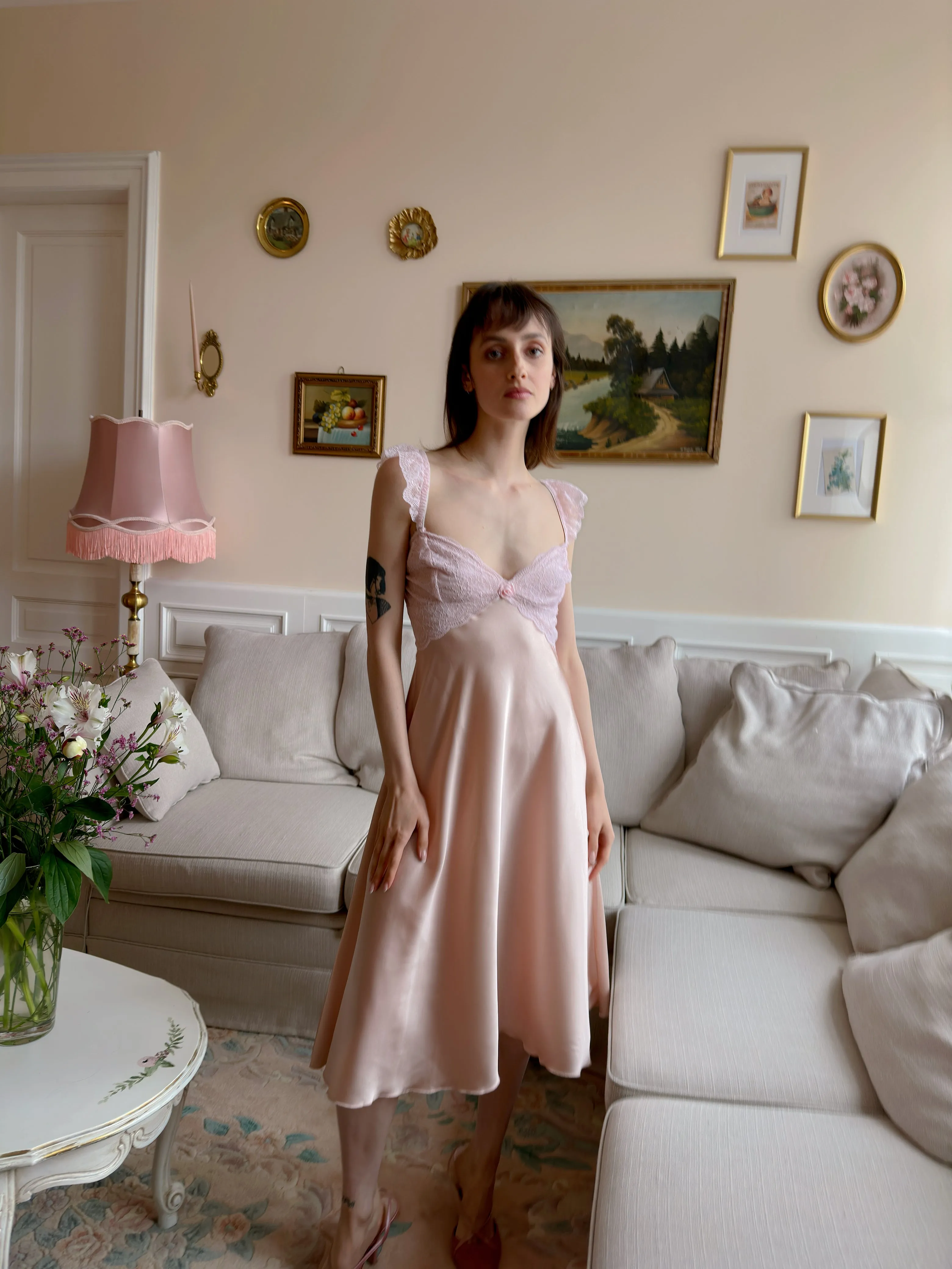 Slip dress in silk