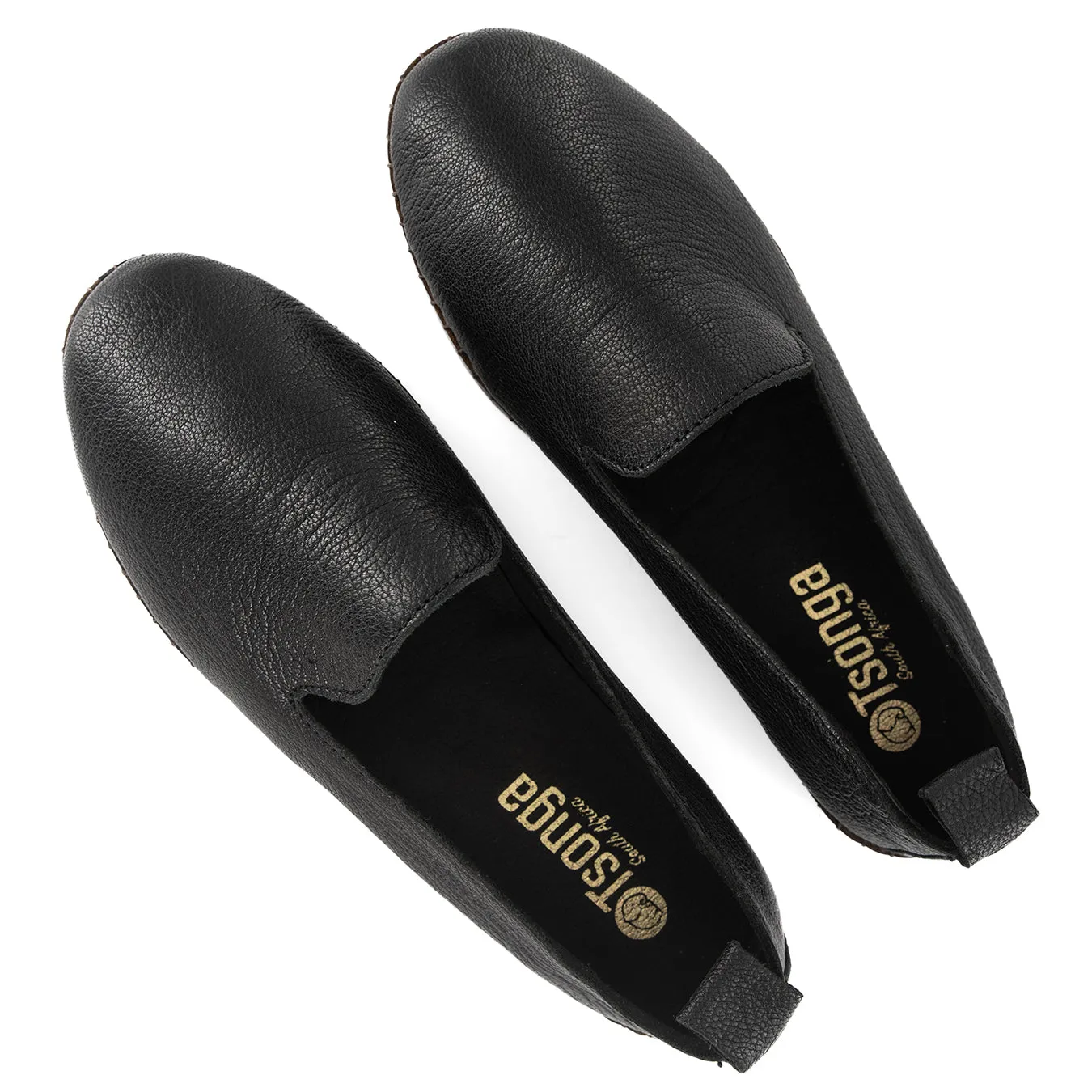 Solwezi : Ladies Leather Shoe in Black Cayak