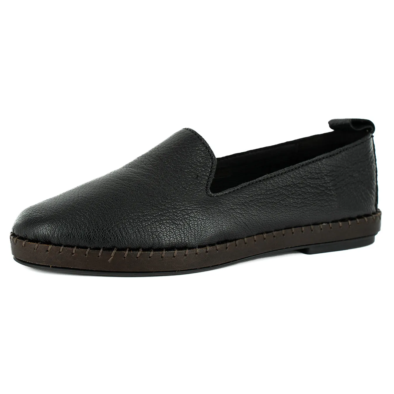 Solwezi : Ladies Leather Shoe in Black Cayak
