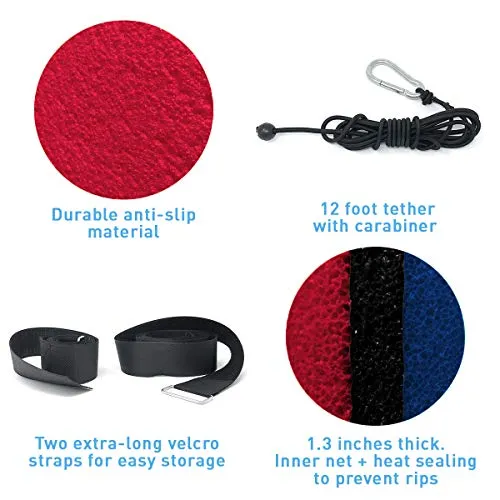 SOWKT [Newest Model 18 x 6 Feet Floating Water Pad - Floating Island for Lakes or Pools - Giant Lily Pad Holds up to 8 Adults or 20 Kids. Unlimited Fun!(Red/Black/Blue)