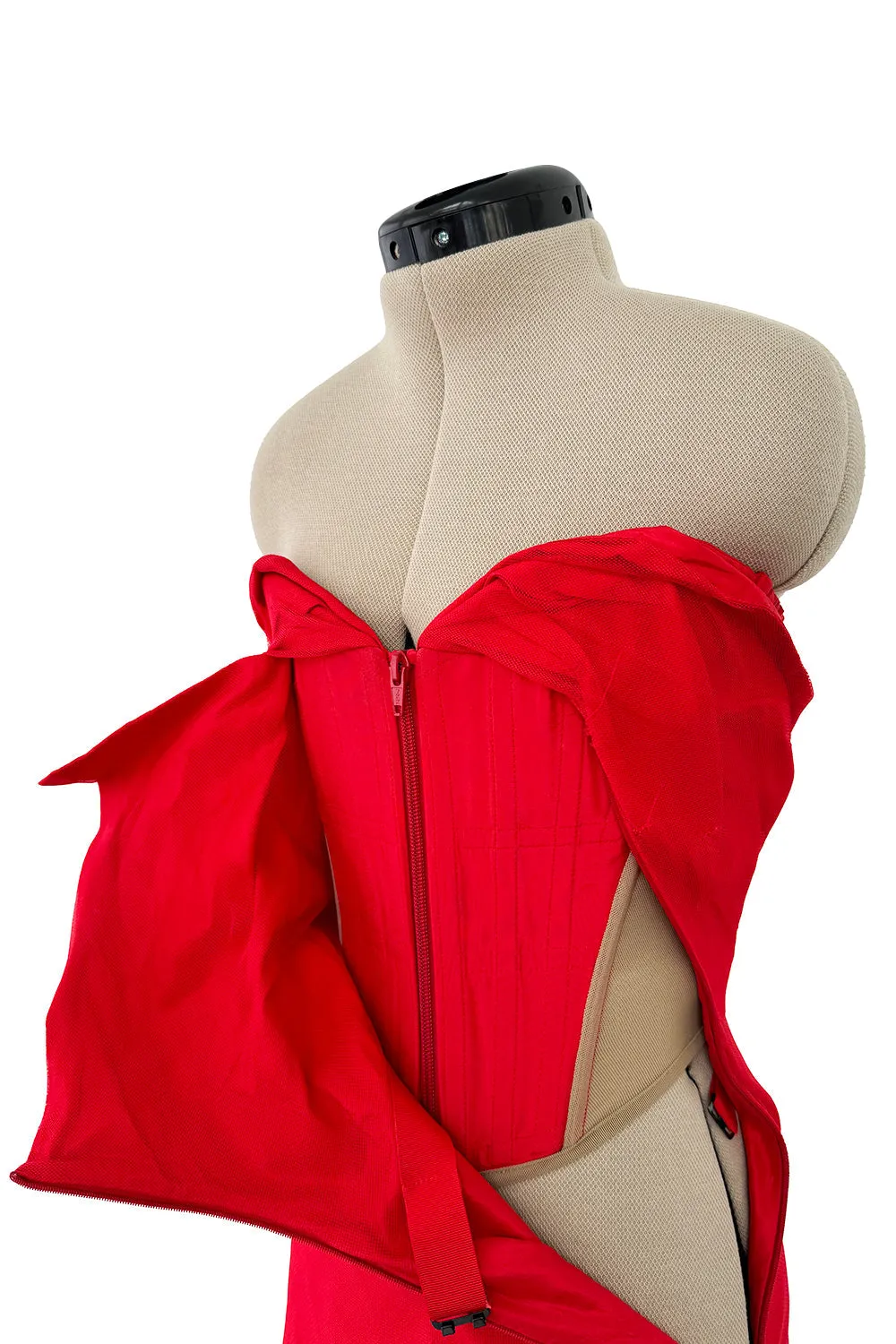 Spring 2012 Vivienne Westwood Runway Look 48 Red Silk Tulle Corset Dress w Full Netted Skirt