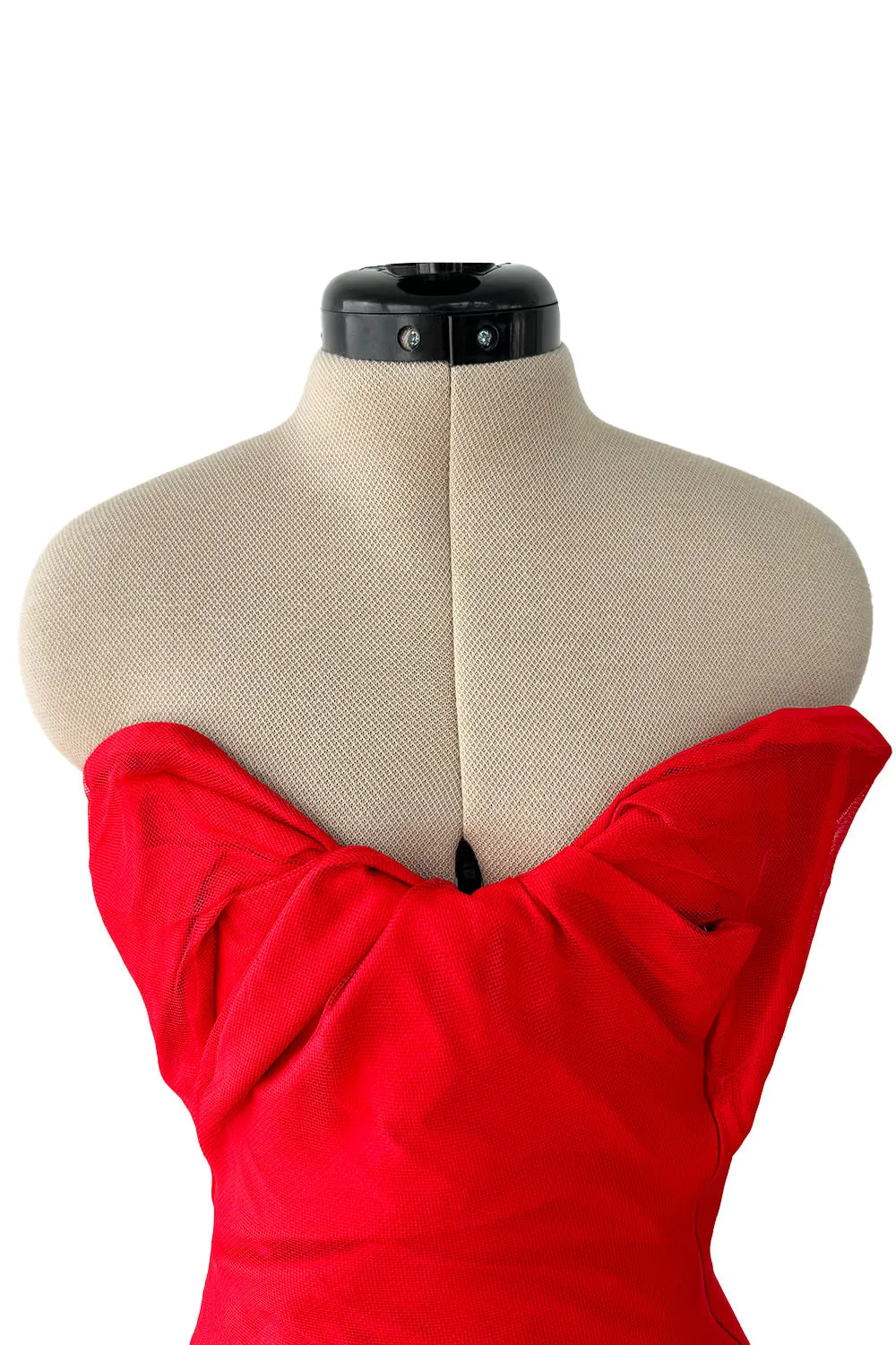 Spring 2012 Vivienne Westwood Runway Look 48 Red Silk Tulle Corset Dress w Full Netted Skirt