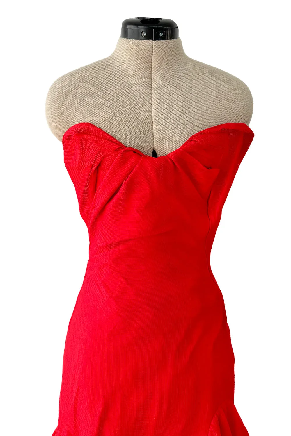 Spring 2012 Vivienne Westwood Runway Look 48 Red Silk Tulle Corset Dress w Full Netted Skirt
