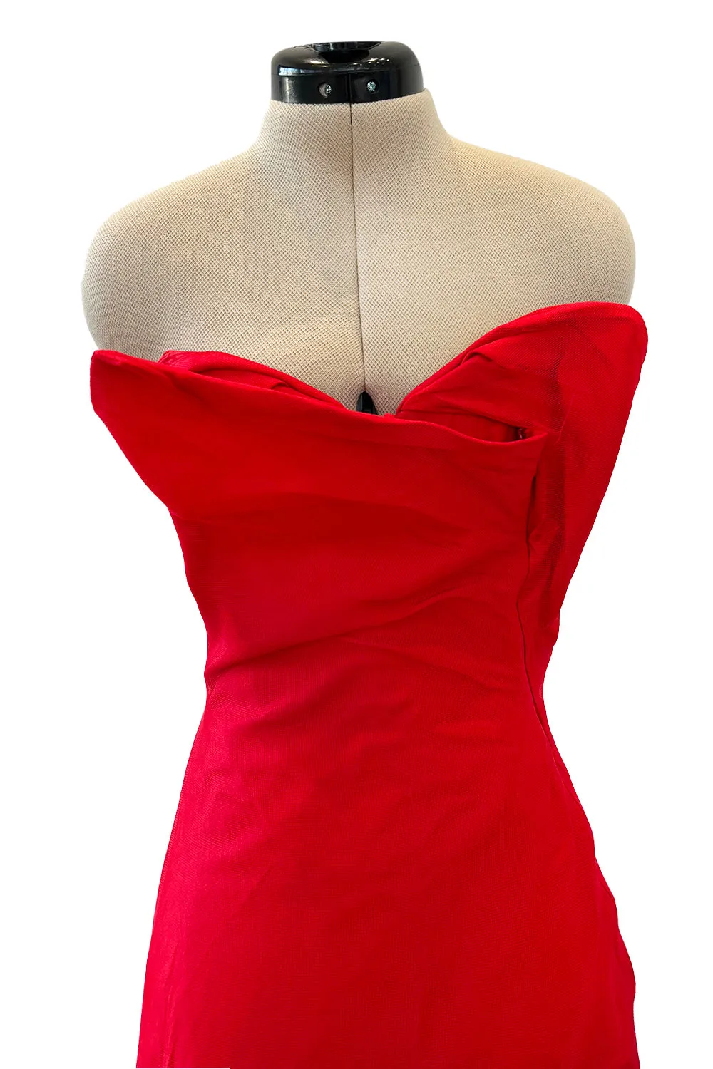 Spring 2012 Vivienne Westwood Runway Look 48 Red Silk Tulle Corset Dress w Full Netted Skirt