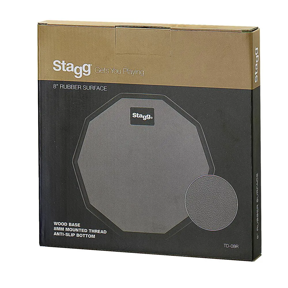 Stagg 8 Inch Desktop Practice Pad, Ten-sided Shape