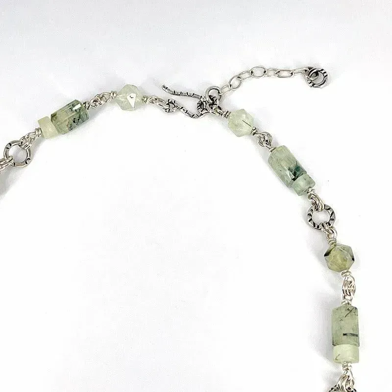 Sterling Silver Necklace with Prehnite