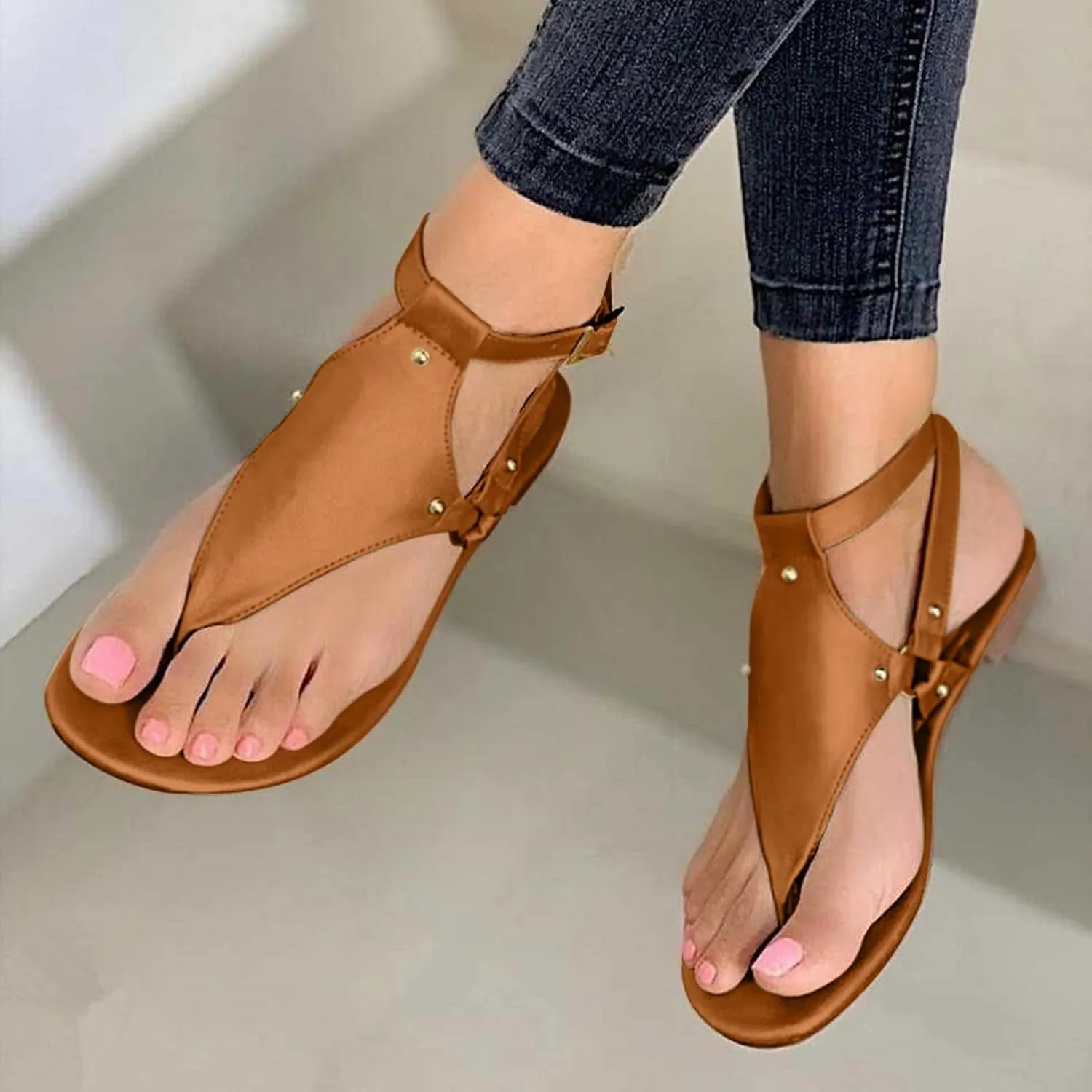 Summer Sandals for Women 2021 Sexy Women Flip-Flops Pearls Bow Sandals Beach Flat Rivets Rain Jelly Gold Pearls
