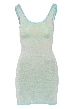 Summer Sky Lycra Tuck Mini Dress