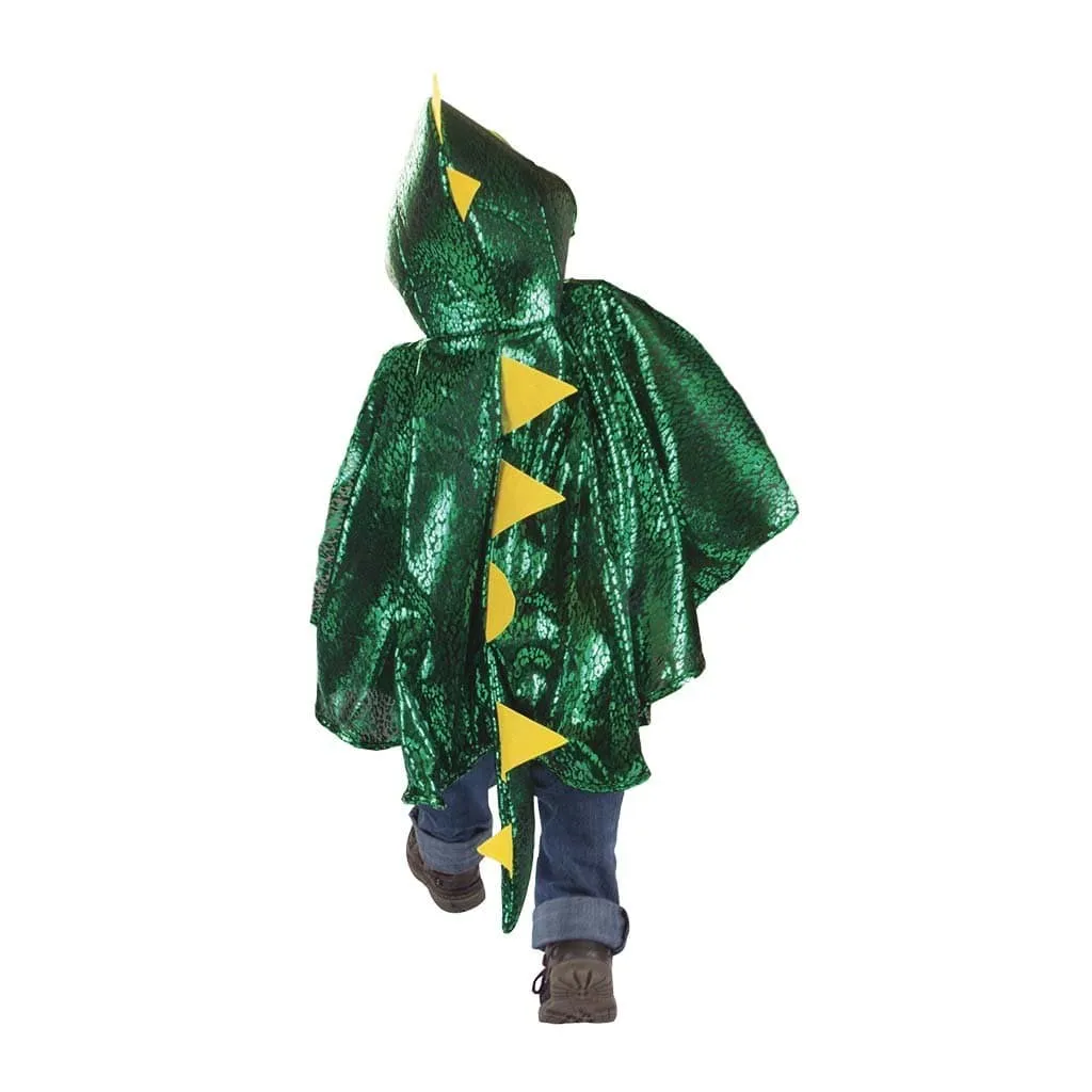 Toddler Dragon Cape Green Metallic