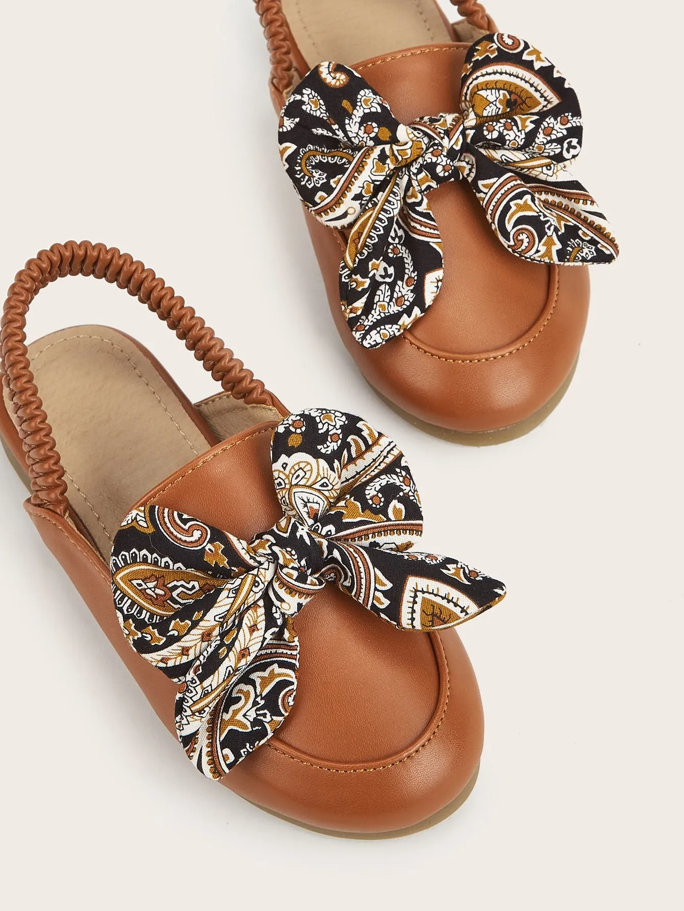 Toddler Girls Bow Decor Flat Mules FD