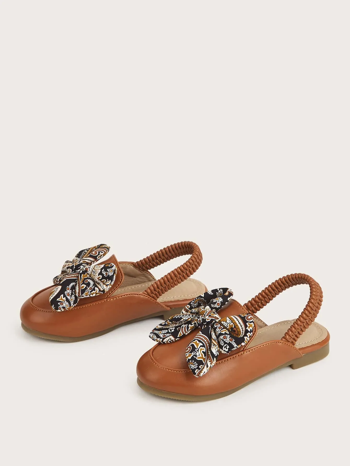 Toddler Girls Bow Decor Flat Mules FD