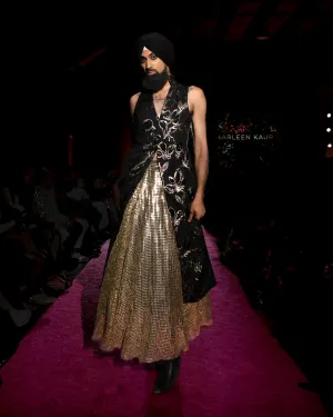 TOLEDO Black and Gold Jacket Dress