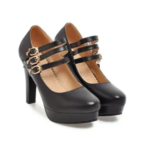 TRIPLE STRAP MARY JANE PLATFORMS