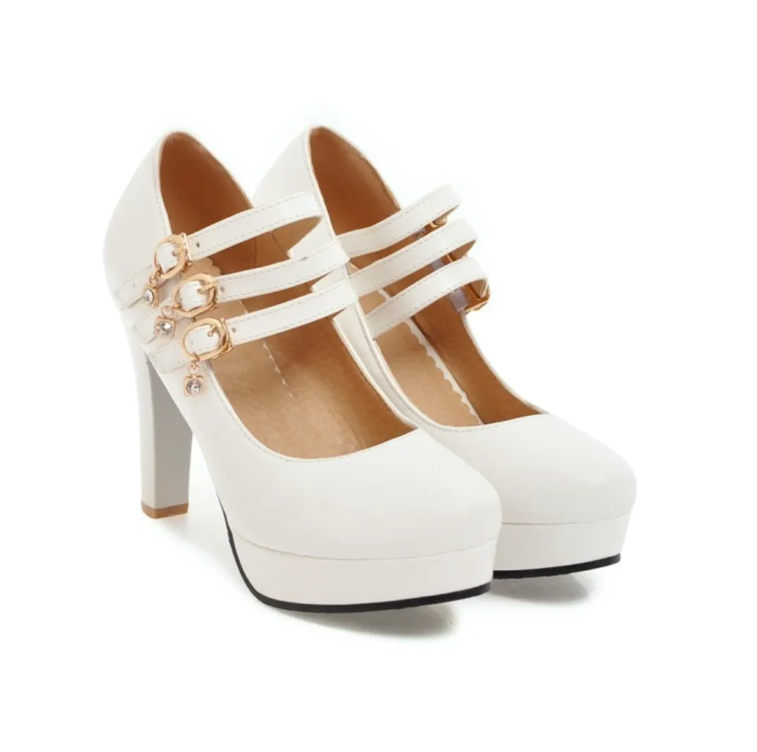 TRIPLE STRAP MARY JANE PLATFORMS