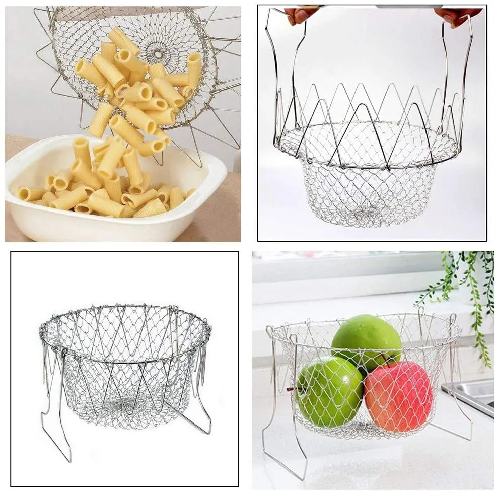 Universal Chef's Basket! Use to Boil, Steam, Fry, Blanch, Strain & More!