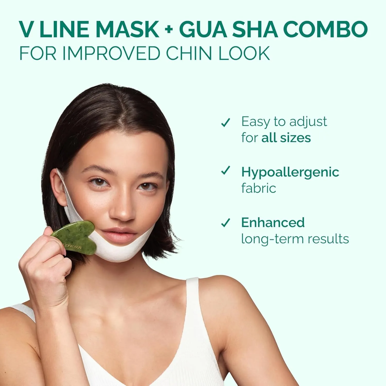 V-Line Collagen Mask for Face 5 PCS | Chin Strap for Women & Men | V Line Lifting Mask with Collagen and Hyaluronic Acid V Shape Face Tape Chin | Skin Firming