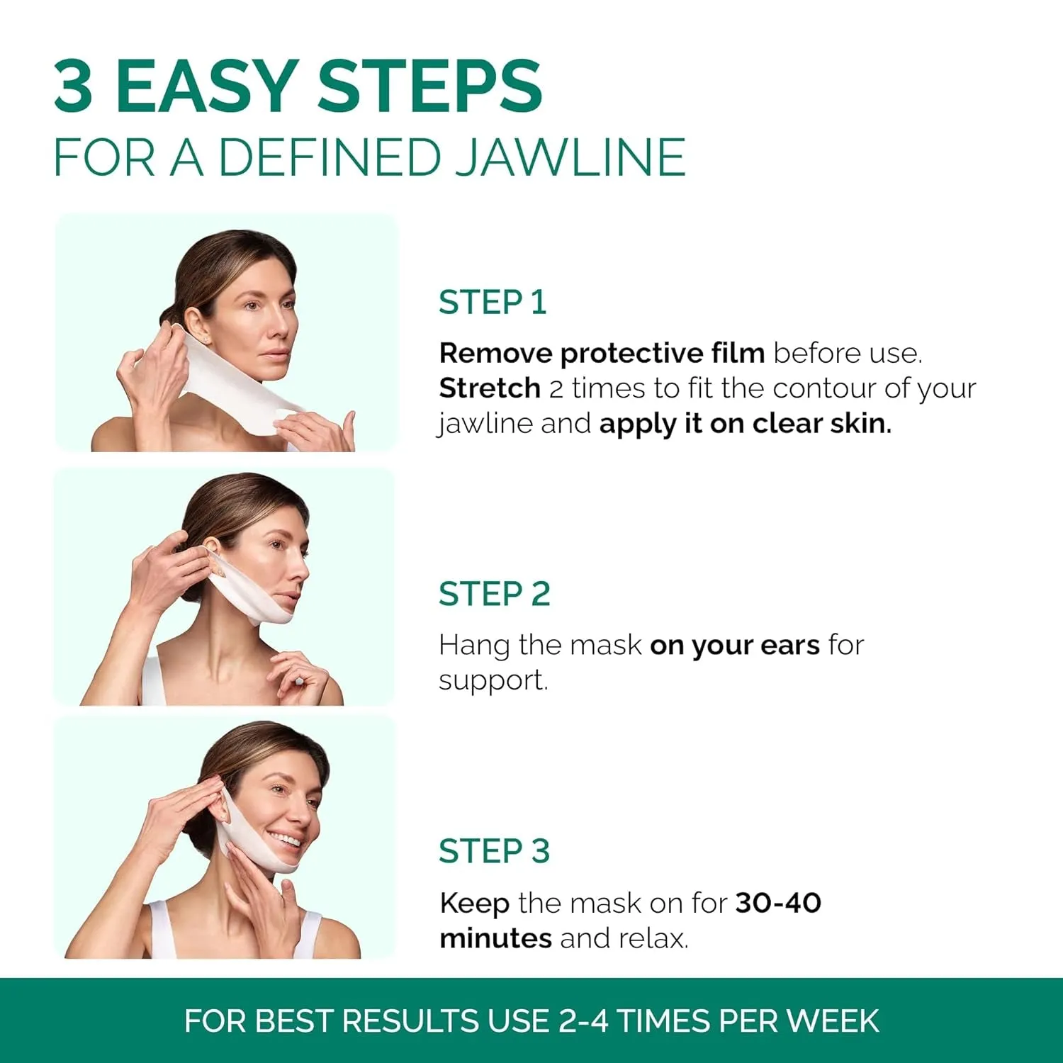 V-Line Collagen Mask for Face 5 PCS | Chin Strap for Women & Men | V Line Lifting Mask with Collagen and Hyaluronic Acid V Shape Face Tape Chin | Skin Firming