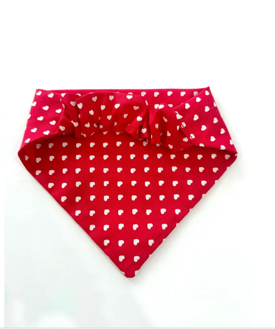 Valentine hearts Custom Scrunchie Dog Bandana
