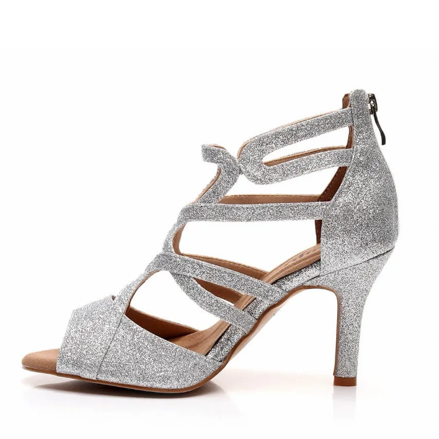 Vera Wide Fit - Silver Glitter - Suede Sole
