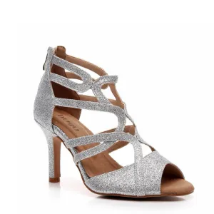 Vera Wide Fit - Silver Glitter - Suede Sole