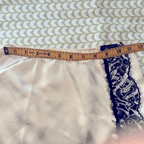 Victoria's Secret L Side-button Lace Trim Slip Skirt  Satin NWT