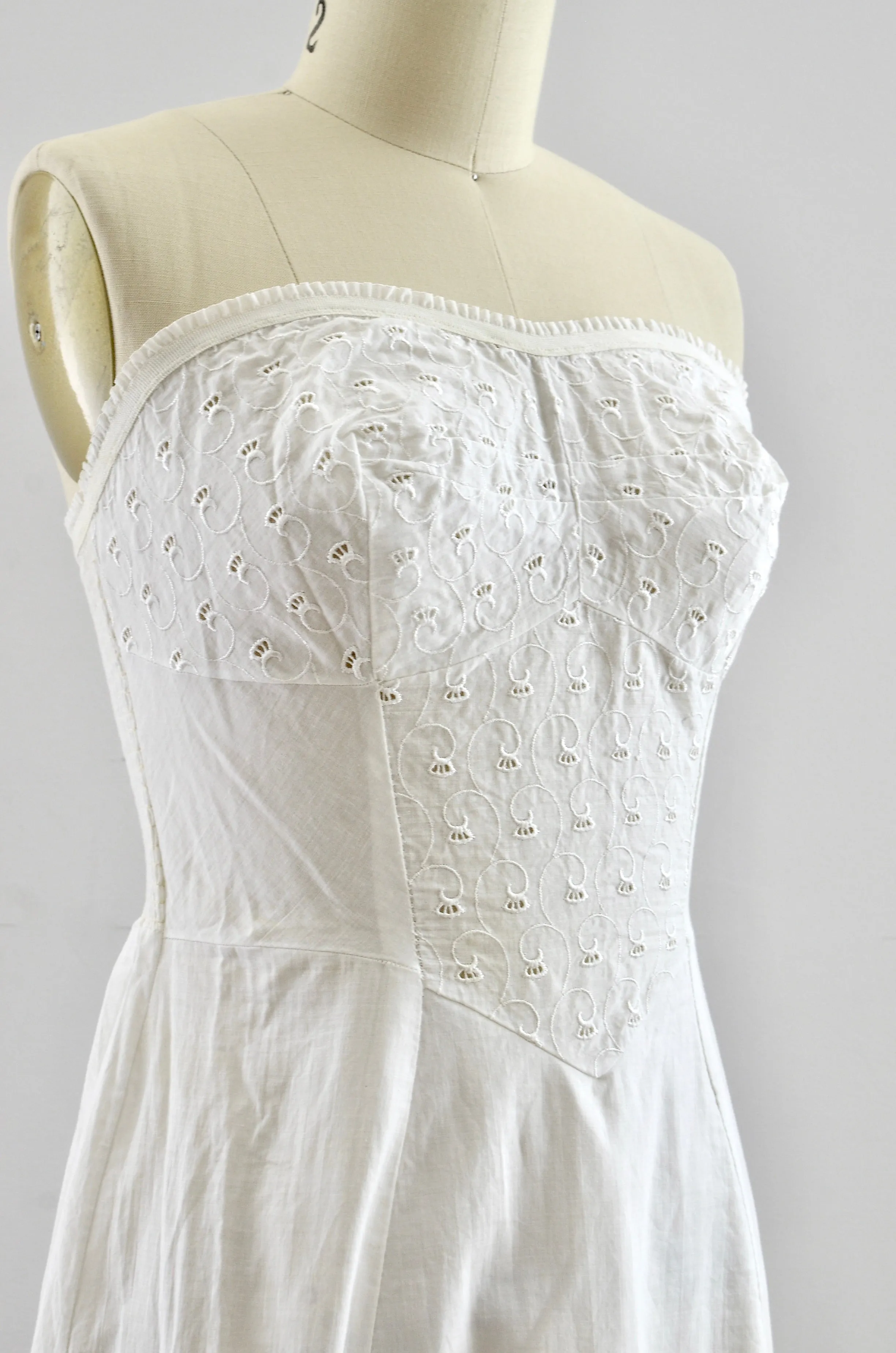 Vintage 1950s Strapless Cotton Slip