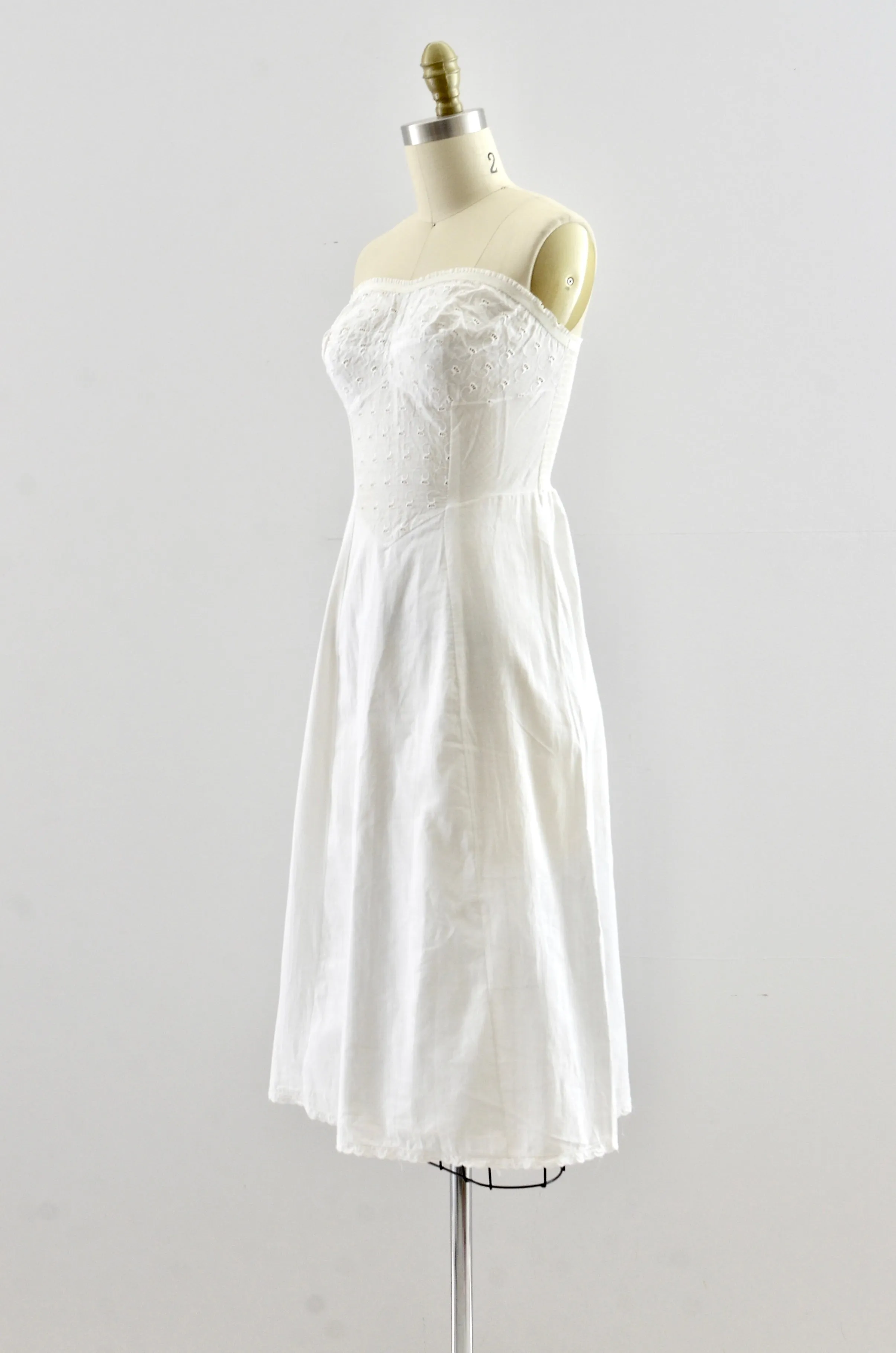 Vintage 1950s Strapless Cotton Slip
