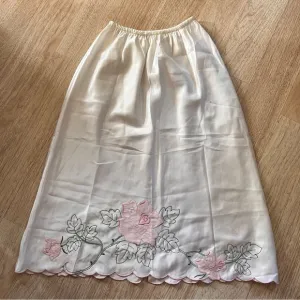 Vintage 1960’s Odette Barsa fairycore floral embroidered slip skirt