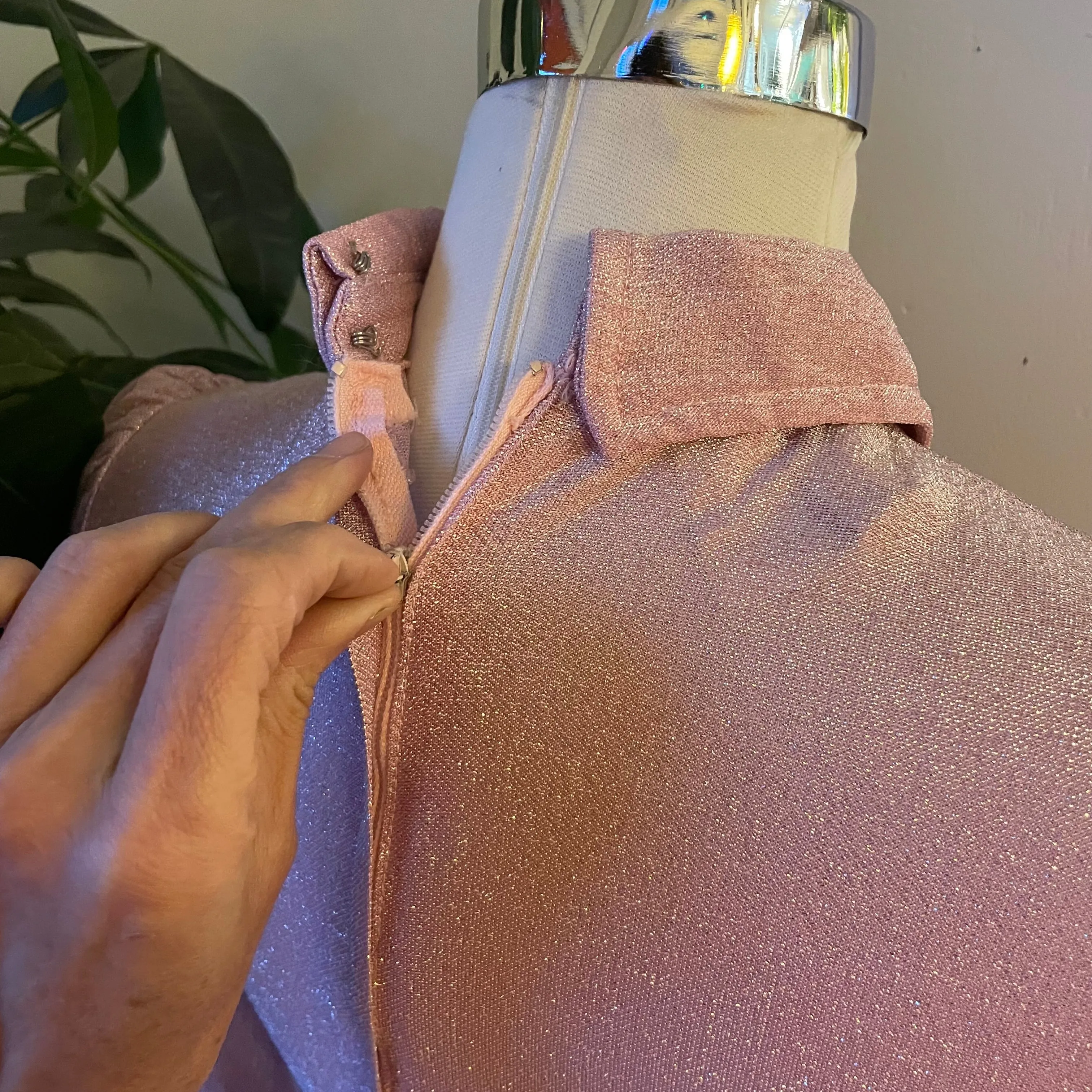 Vintage 70s Mindy Malone union made sparkle maxi dress // Sz Small  (ht2403)