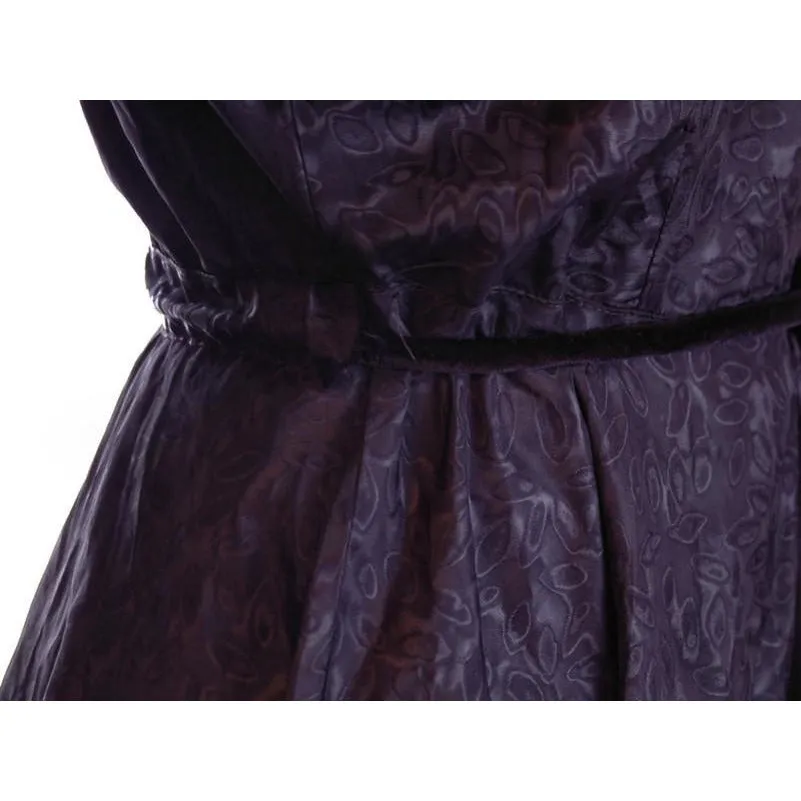 Vintage Black Moiré Dress Huge Sleeves Late  1930S 36-28-FREE