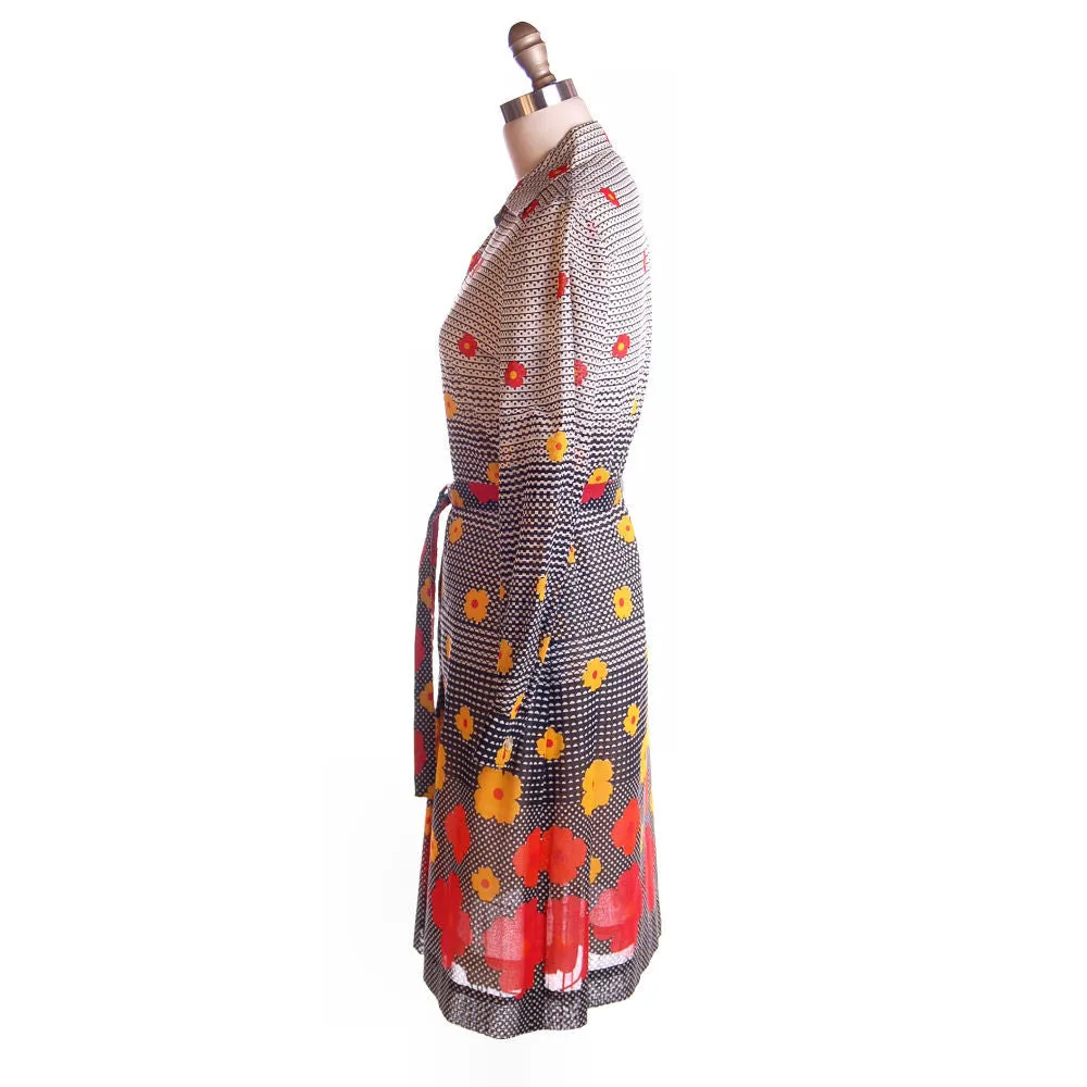 Vintage Dress Op Art J. Tiktiner France 1970s