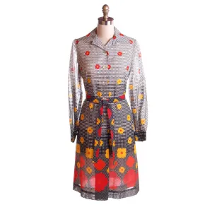 Vintage Dress Op Art J. Tiktiner France 1970s