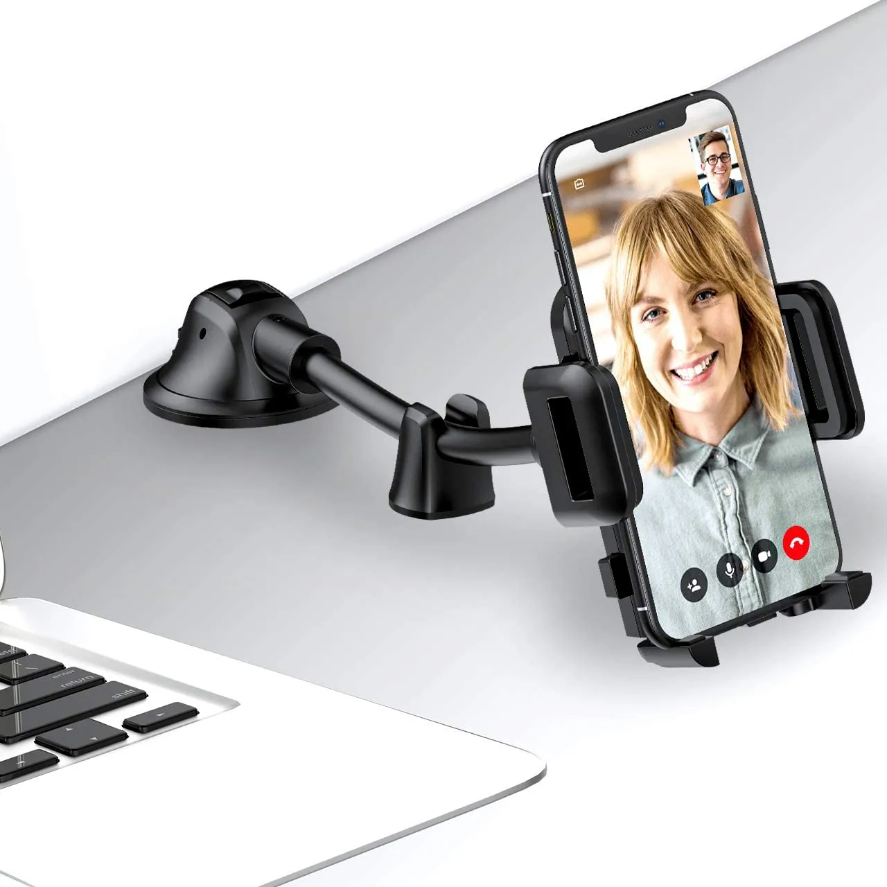 VOTED BEST DASH MOUNT FOR VLOGGERS! Mpow Car Phone Mount, Dashboard Windshield Car Phone Holder with Long Arm, Strong Sticky Gel Suction Cup, Anti-Shake Stabilizer