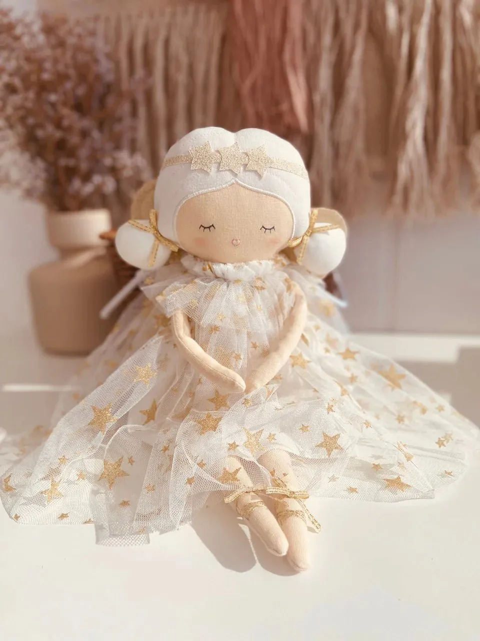 Willow Fairy Doll 38cm Ivory Gold Star