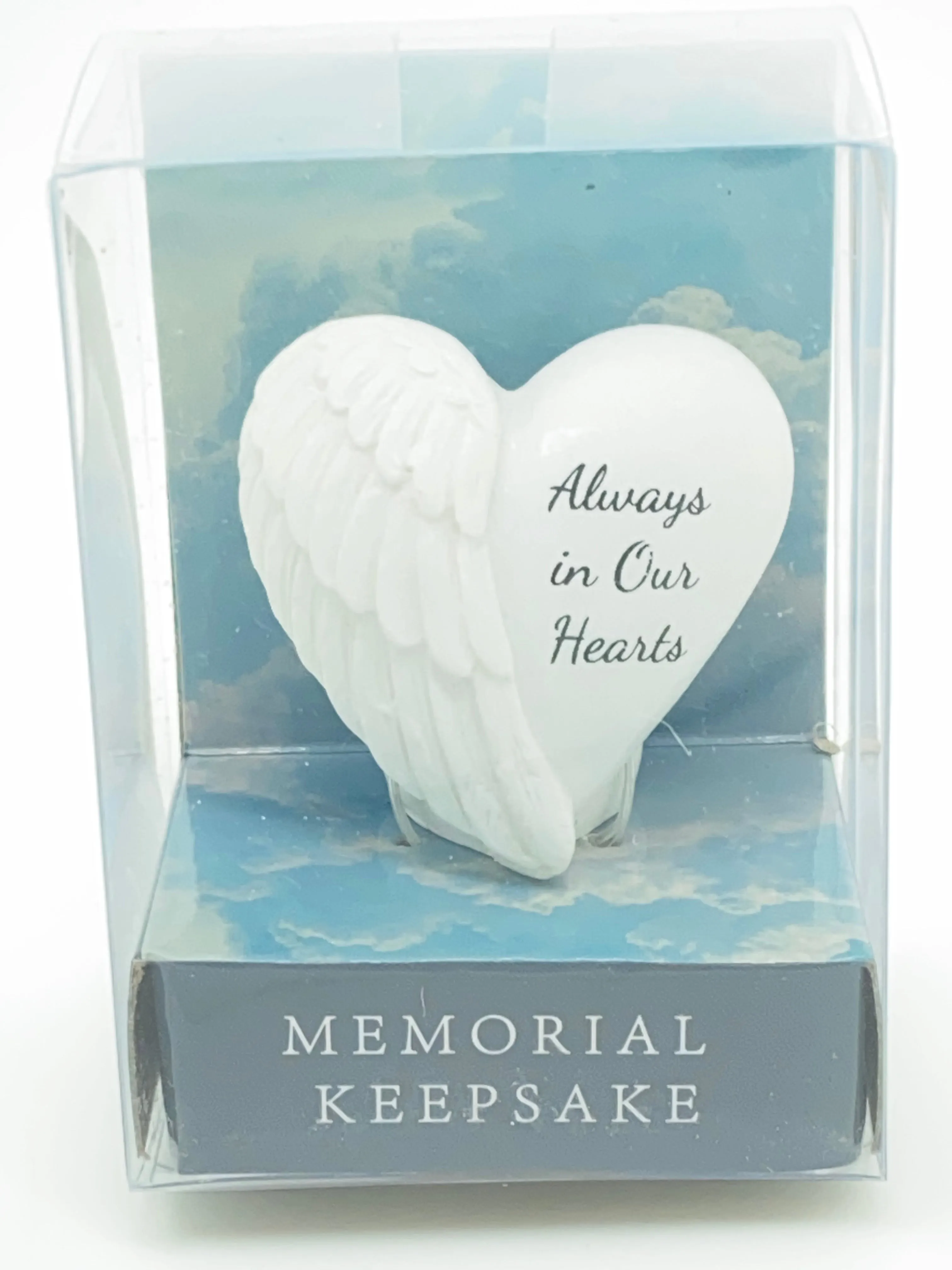 Winged Heart Memorial Keepsake "Always on Our Hearts"