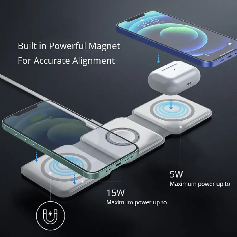 Woowooh 3 in 1 Foldable Wireless Charge Station
