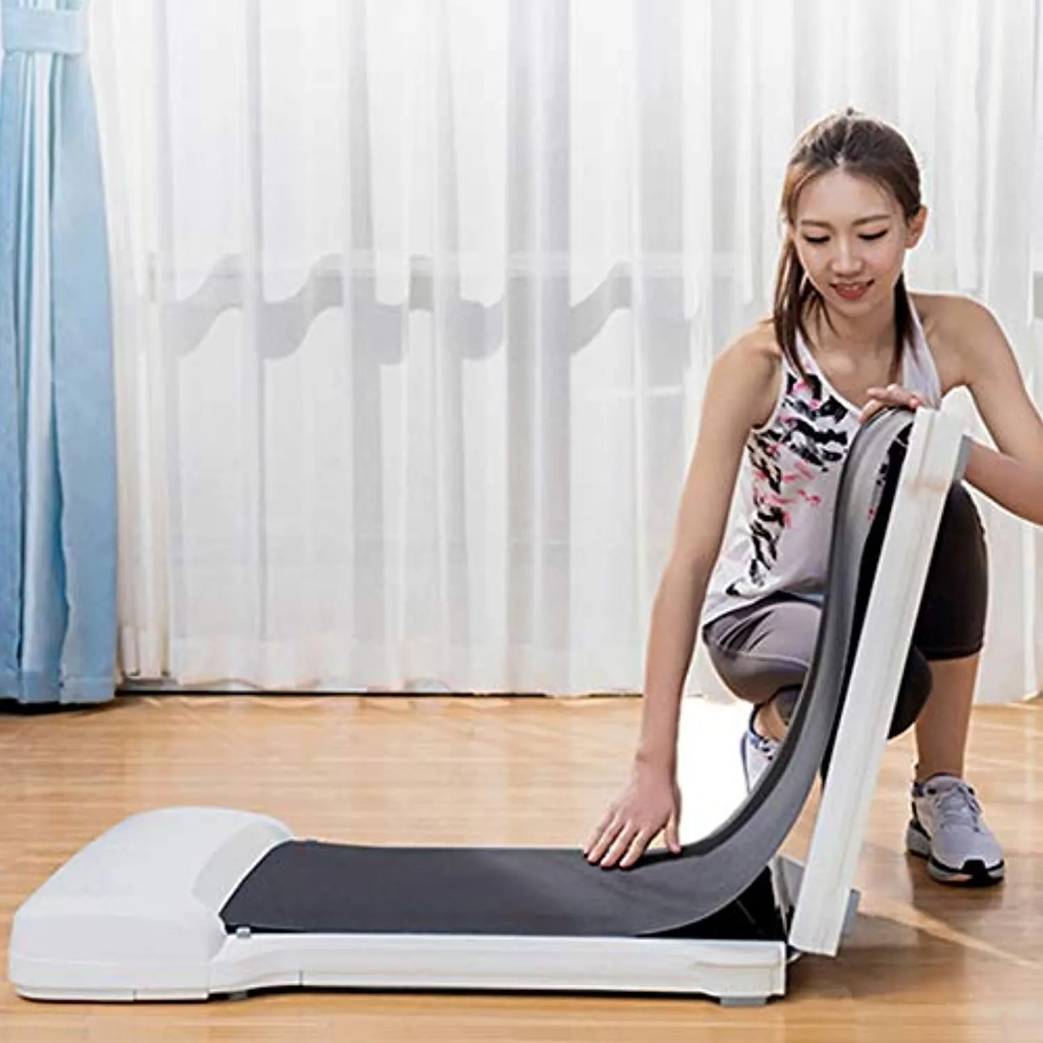 Zzfni Treadmill Foldable Home Treadmill Mute Small Flat Exercise Fitness Equipment, Portable Treadmill Dormitory Bedroom Foldable Treadmill